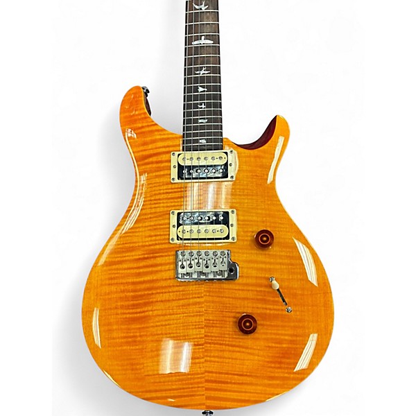 Used PRS SE Custom 24 Trans Amber Solid Body Electric Guitar