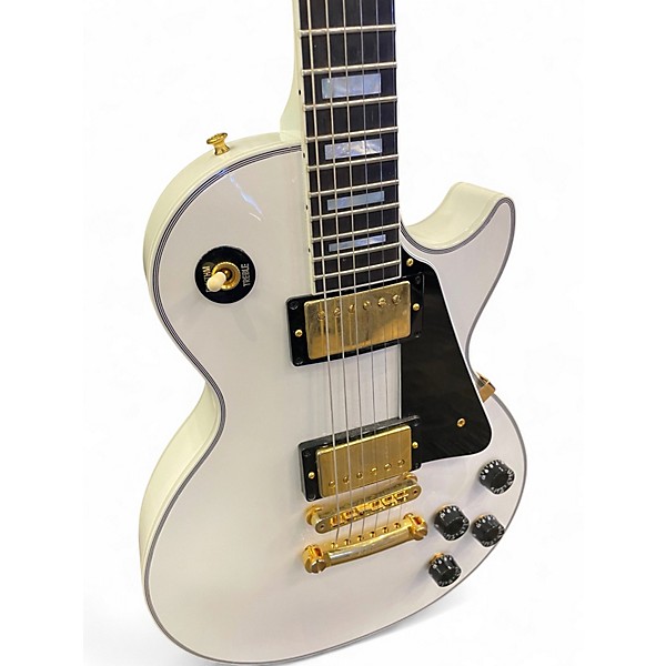 Used Gibson Les Paul Custom White Solid Body Electric Guitar