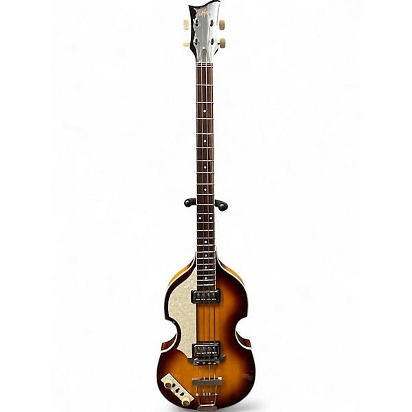 Used Hofner 500/1 Contemporary Left Handed Sunburst Electric Bass Guitar