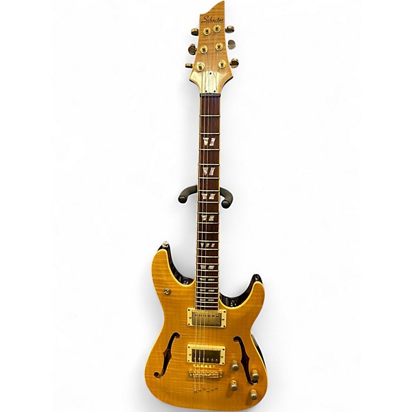 Used Schecter Guitar Research C/SH-1 DIAMOND SERIES Amber Hollow Body Electric Guitar