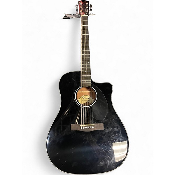 Used Fender CD60SCE Black Acoustic Guitar