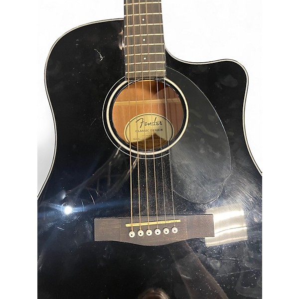 Used Fender CD60SCE Black Acoustic Guitar