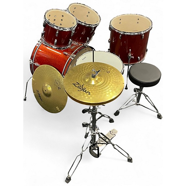Used TAMA 5 Piece Stagestar Complete Red Sparkle Drum Kit