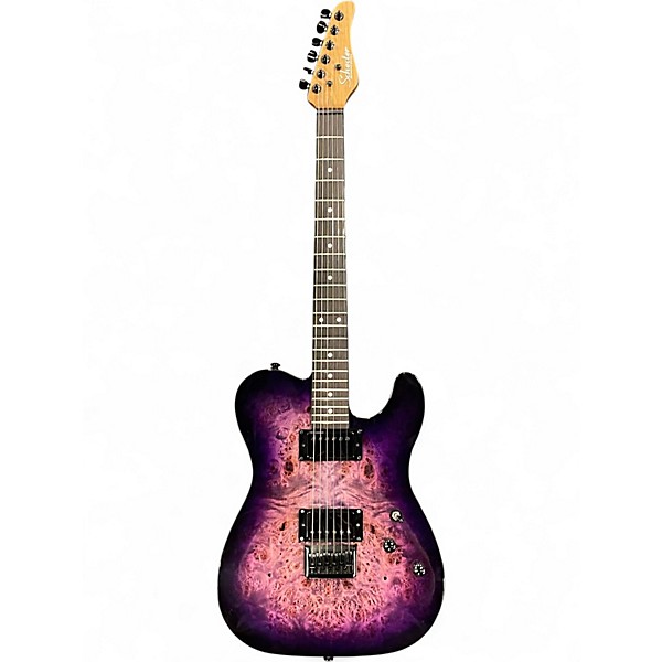 Used Schecter Guitar Research Diamond Series PT PURPLE BURL Solid Body Electric Guitar