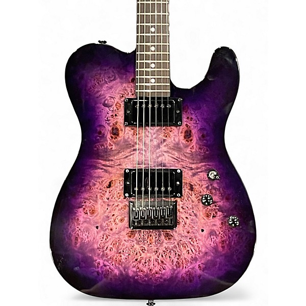 Used Schecter Guitar Research Diamond Series PT PURPLE BURL Solid Body Electric Guitar