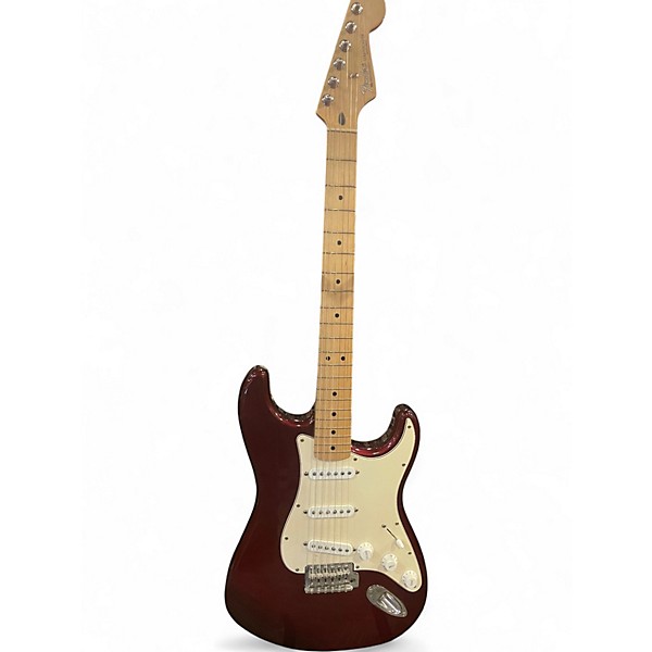Used Fender Mexican Standard Stratocaster Candy Apple Red Solid Body Electric Guitar
