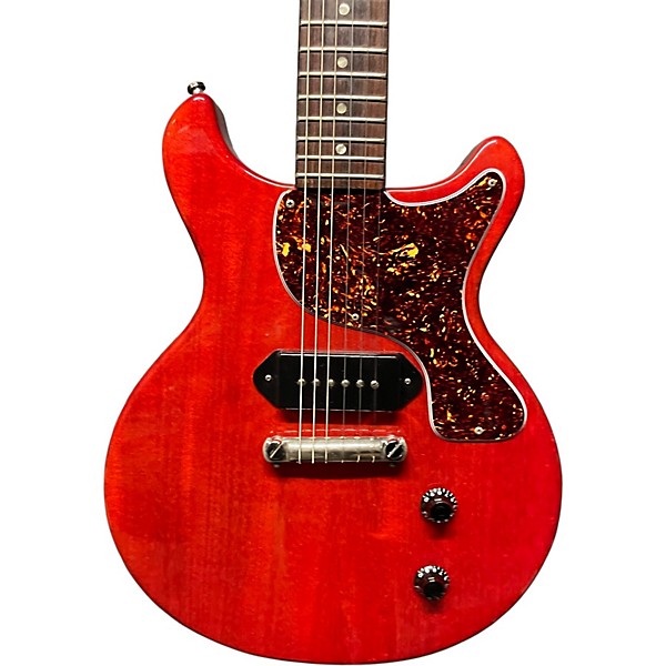 Used Burny DOUBLE CUT CHERRY RED Solid Body Electric Guitar