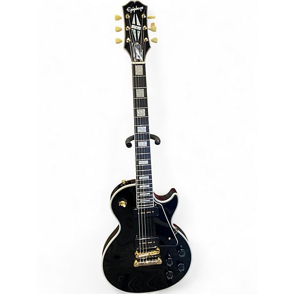 Used Epiphone Les Paul Custom P90 Ebony Solid Body Electric Guitar