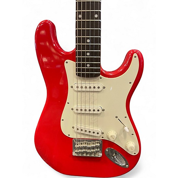 Used 2001 Squier Mini Stratocaster Torino Red Solid Body Electric Guitar