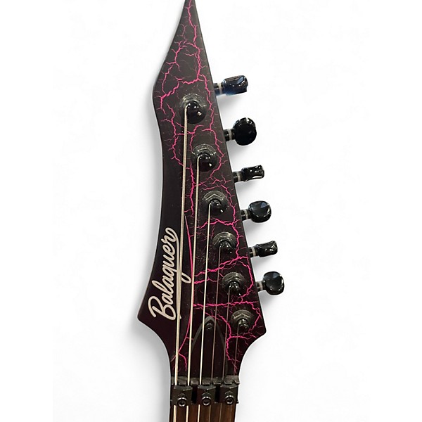 Used Balaguer TYPHON PINK CRACKLE Solid Body Electric Guitar