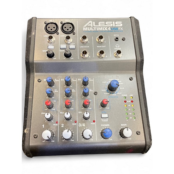 Used Alesis MultiMix 4 USB FX 4-Channel Unpowered Mixer
