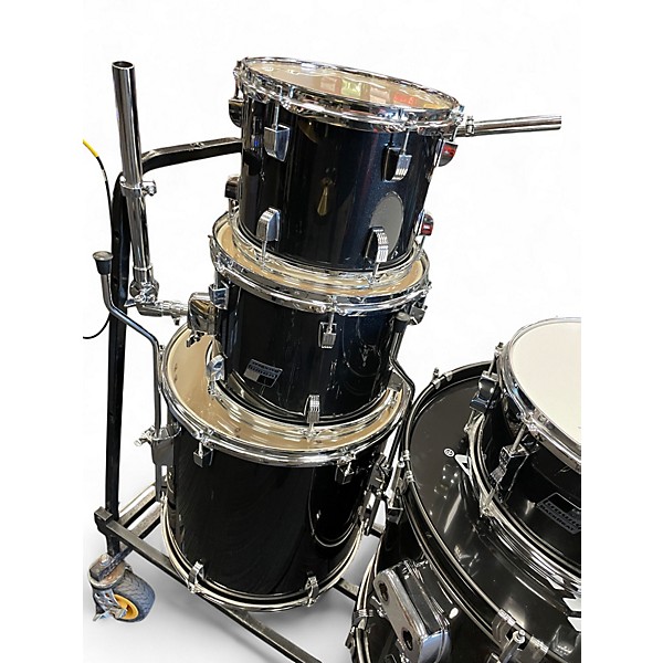 Used Ludwig 5 Piece BACKBEAT COMPLETE KIT Black Drum Kit