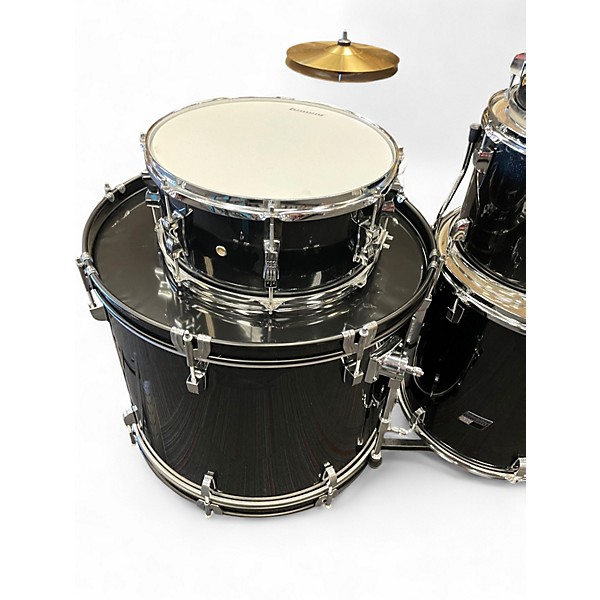 Used Ludwig 5 Piece BACKBEAT COMPLETE KIT Black Drum Kit