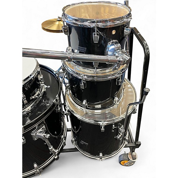 Used Ludwig 5 Piece BACKBEAT COMPLETE KIT Black Drum Kit
