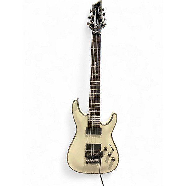 Used Schecter Guitar Research Hellraiser C7 Floyd Rose White Solid Body Electric Guitar