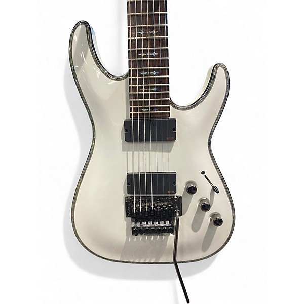 Used Schecter Guitar Research Hellraiser C7 Floyd Rose White Solid Body Electric Guitar
