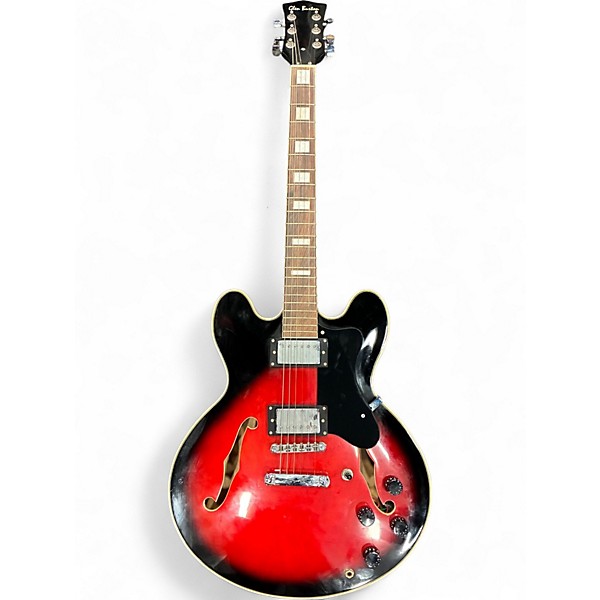 Used Glen Burton Semi Hollow Dark Cherry Burst Hollow Body Electric Guitar