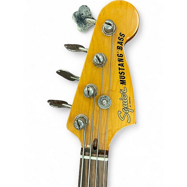 Used Squier Vintage Modified Mustang Bass White Electric Bass Guitar