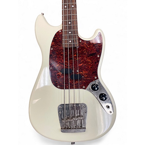 Used Squier Vintage Modified Mustang Bass White Electric Bass Guitar
