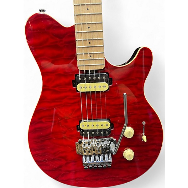 Used Sterling by Music Man Sub AX3 Axis Transparent Red Solid Body Electric Guitar