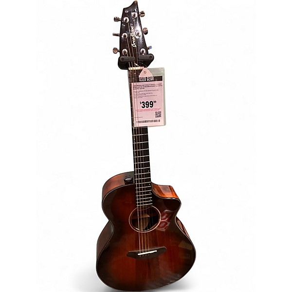 Used Breedlove Pursuit Exotic Concert Myrtlewood CE Bourbon Burst Acoustic Electric Guitar