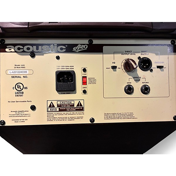 Used Acoustic A20 20W Acoustic Guitar Combo Amp