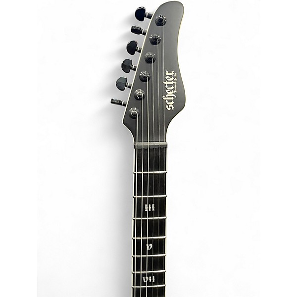 Used Schecter Guitar Research PT SLS EVIL TWIN Flat Black Solid Body Electric Guitar