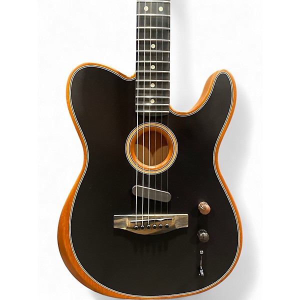 Used Fender Acoustasonic Player Telecaster Black Acoustic Electric Guitar