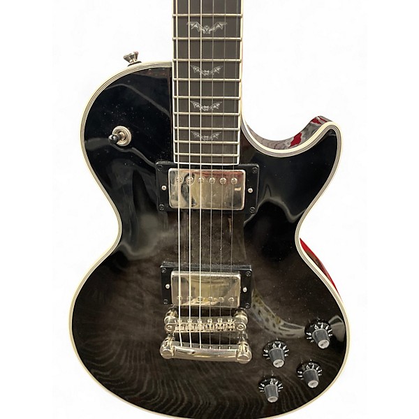 Used Epiphone Les Paul Custom Bats in Flight Transparent Ebony Burst Solid Body Electric Guitar