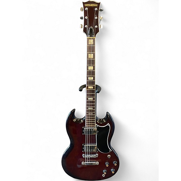 Used Athena DOUBLE CUT RED Solid Body Electric Guitar