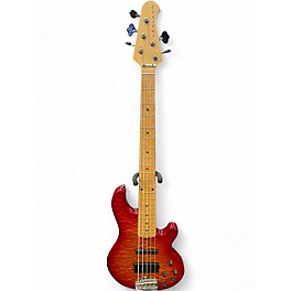 Used Lakland USA Series 55-94 Deluxe 5 String Cherry Sunburst Quilt Electric Bass Guitar