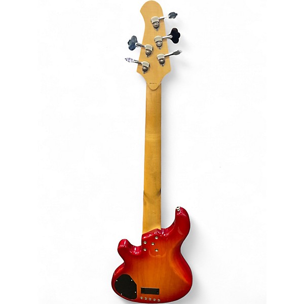 Used Lakland USA Series 55-94 Deluxe 5 String Cherry Sunburst Quilt Electric Bass Guitar