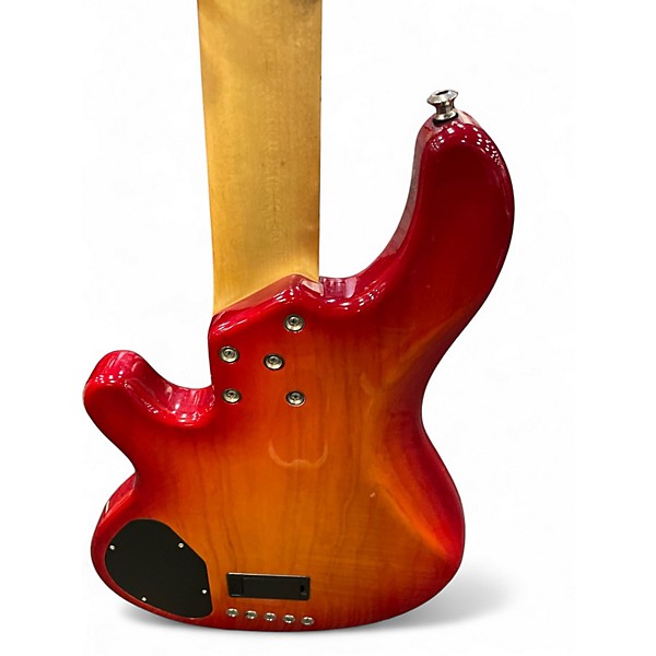 Used Lakland USA Series 55-94 Deluxe 5 String Cherry Sunburst Quilt Electric Bass Guitar