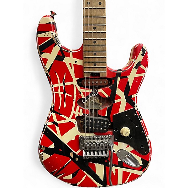 Used EVH Striped Series Frankie striped Solid Body Electric Guitar