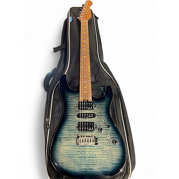 Used Harley Benton Fusion III HSH Blue Burst Solid Body Electric Guitar