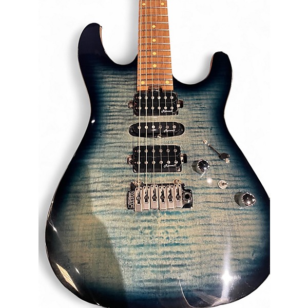 Used Harley Benton Fusion III HSH Blue Burst Solid Body Electric Guitar