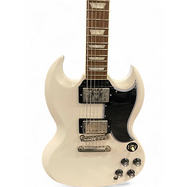 Used Epiphone inspired by gibson SG Les Paul White Solid Body Electric Guitar