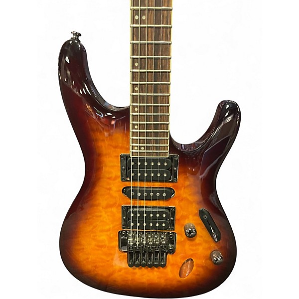 Used Ibanez S670QM 2 Tone Sunburst Solid Body Electric Guitar