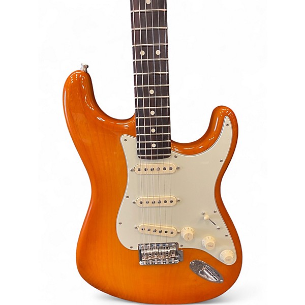 Used Fender American Performer Stratocaster SSS Amber Solid Body Electric Guitar