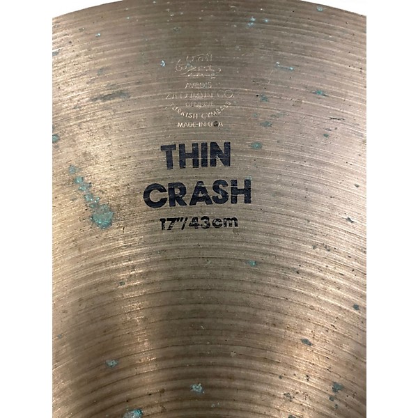 Used Zildjian 17in Thin Crash Cymbal