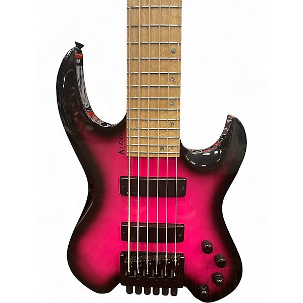 Used Kiesel Vader 6 Hot Pink Electric Bass Guitar
