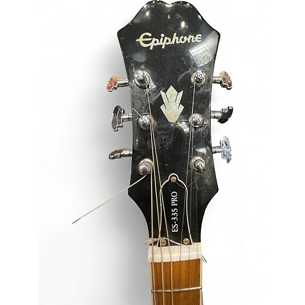 Used Epiphone ES335 Pro 2 Tone Sunburst Hollow Body Electric Guitar