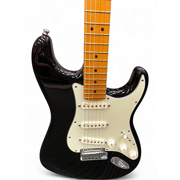 Used Fender American Deluxe Stratocaster V Neck Black Solid Body Electric Guitar