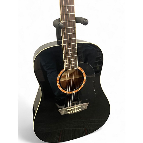 Used Washburn WD100 Black Acoustic Guitar