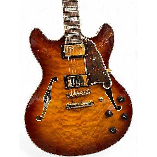 Used 2021 D'Angelico Excel DC XT Amaretto Burst Hollow Body Electric Guitar