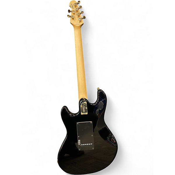 Used Sterling by Music Man Jared Dines Signature Stingray Black and Gold Solid Body Electric Guitar