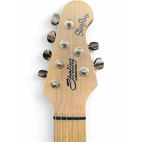 Used Sterling by Music Man Jared Dines Signature Stingray Black and Gold Solid Body Electric Guitar
