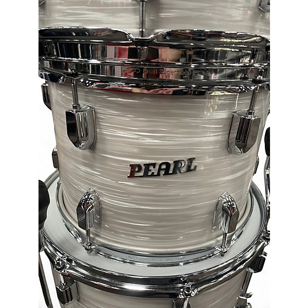Used Pearl 4 Piece President Series Deluxe 75th Anniversary Pearl White Drum Kit
