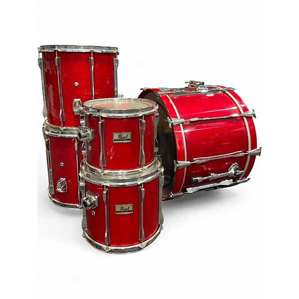 Used 1990s Pearl 5 Piece BLX Red Drum Kit