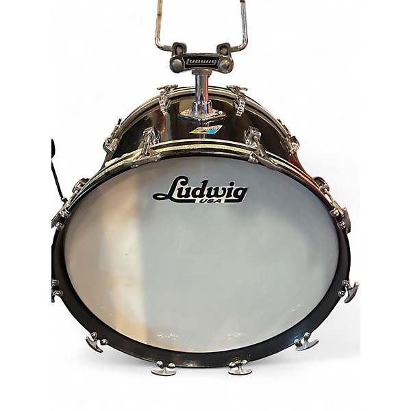 Vintage 1970s Ludwig 4 Piece 3-Ply Maple Black Drum Kit